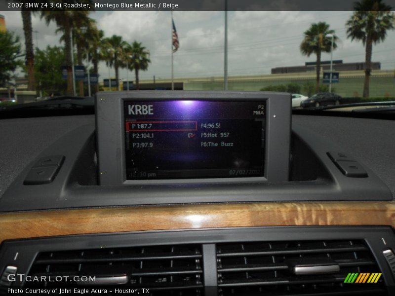 Montego Blue Metallic / Beige 2007 BMW Z4 3.0i Roadster