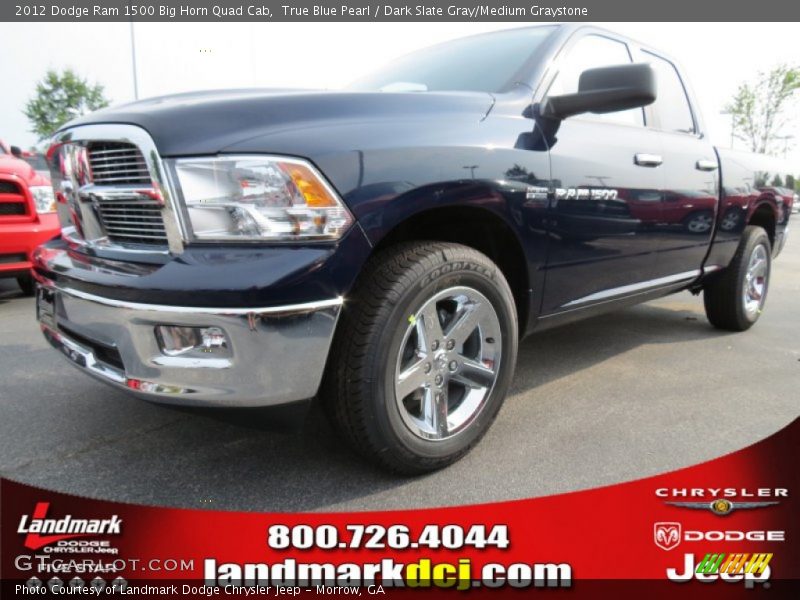 True Blue Pearl / Dark Slate Gray/Medium Graystone 2012 Dodge Ram 1500 Big Horn Quad Cab