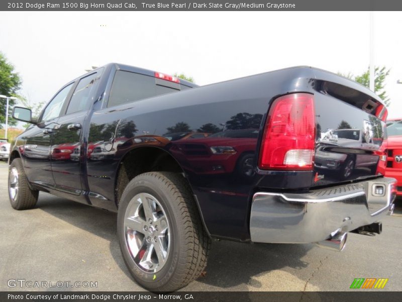 True Blue Pearl / Dark Slate Gray/Medium Graystone 2012 Dodge Ram 1500 Big Horn Quad Cab