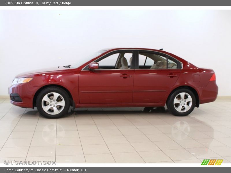 Ruby Red / Beige 2009 Kia Optima LX