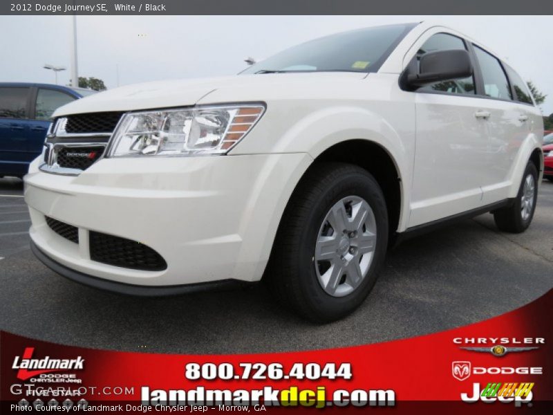 White / Black 2012 Dodge Journey SE