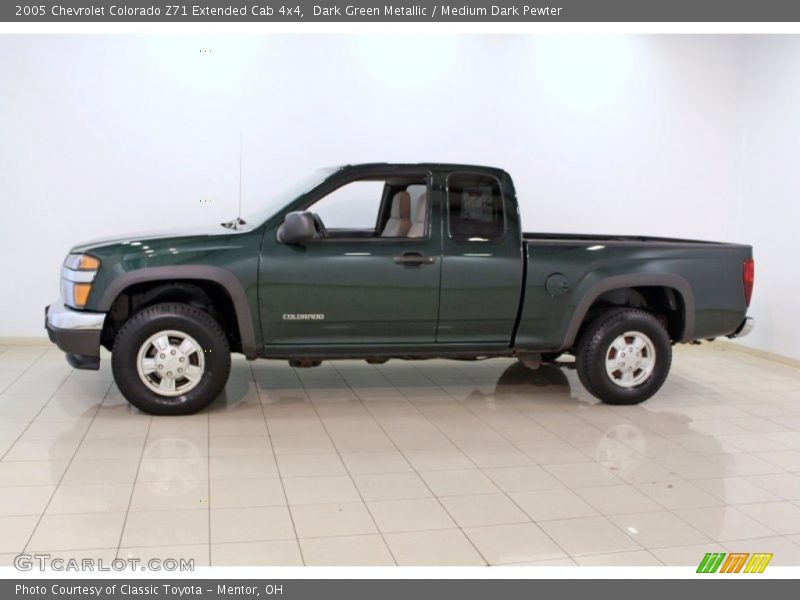 Dark Green Metallic / Medium Dark Pewter 2005 Chevrolet Colorado Z71 Extended Cab 4x4