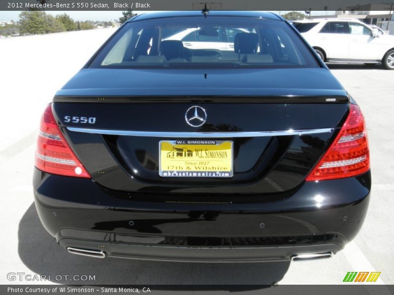 Black / Black 2012 Mercedes-Benz S 550 Sedan