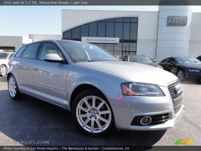 Monza Silver Metallic / Light Gray 2012 Audi A3 2.0 TDI