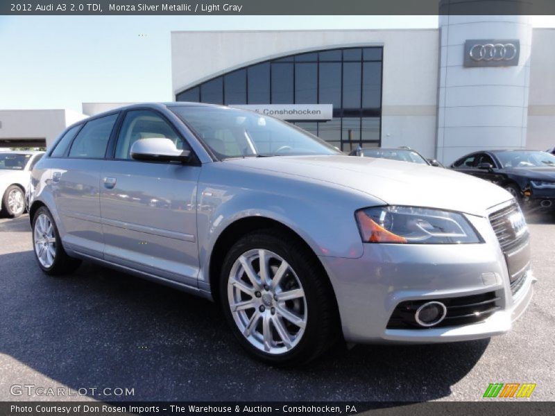 Monza Silver Metallic / Light Gray 2012 Audi A3 2.0 TDI