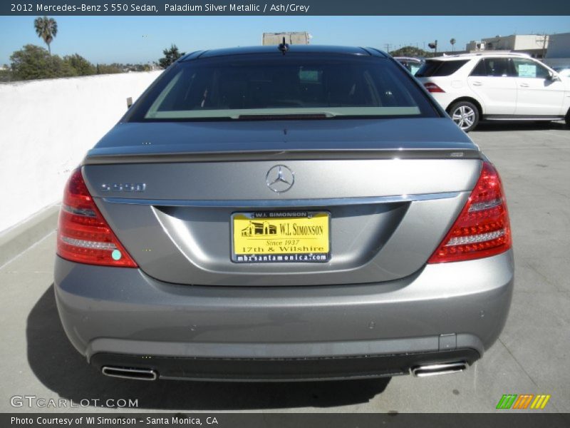 Paladium Silver Metallic / Ash/Grey 2012 Mercedes-Benz S 550 Sedan