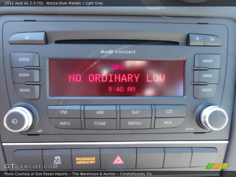 Monza Silver Metallic / Light Gray 2012 Audi A3 2.0 TDI