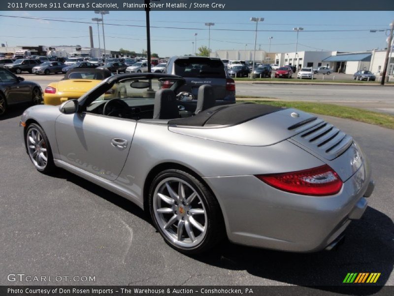 Platinum Silver Metallic / Stone Grey 2011 Porsche 911 Carrera S Cabriolet