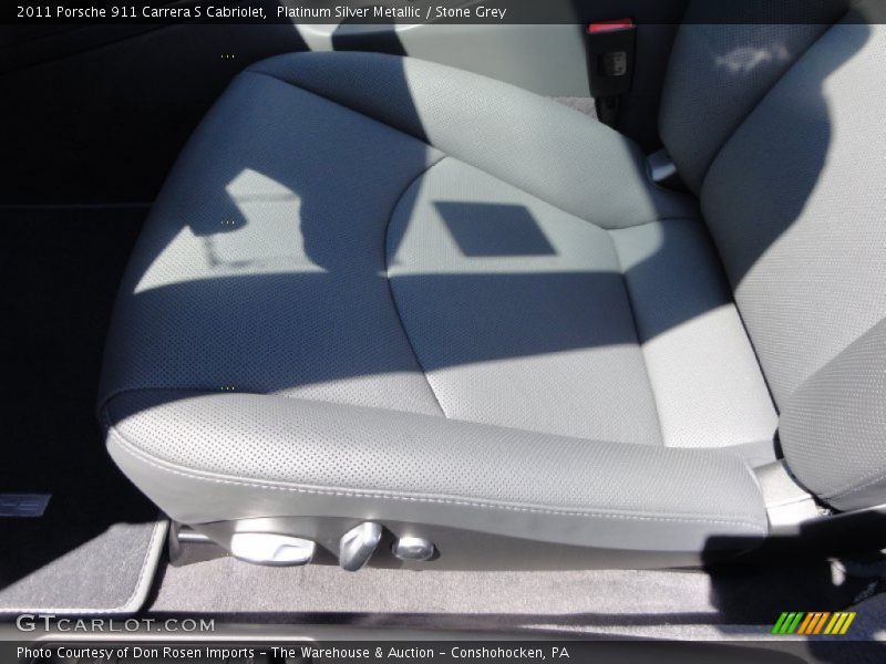 Platinum Silver Metallic / Stone Grey 2011 Porsche 911 Carrera S Cabriolet