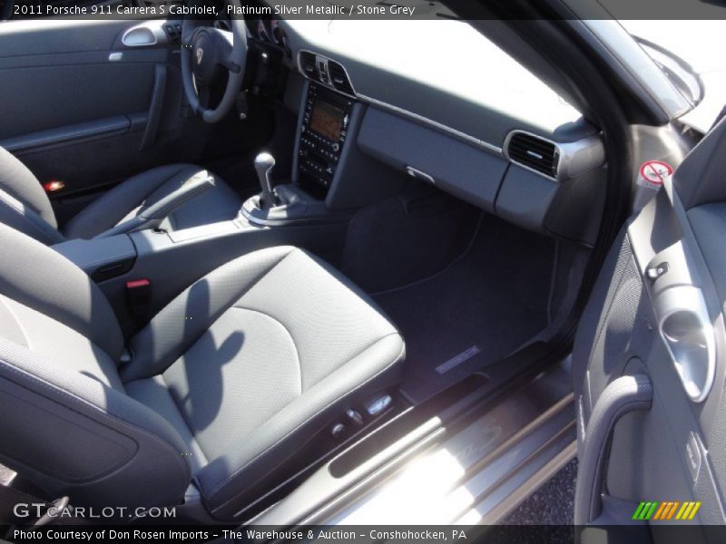 Platinum Silver Metallic / Stone Grey 2011 Porsche 911 Carrera S Cabriolet