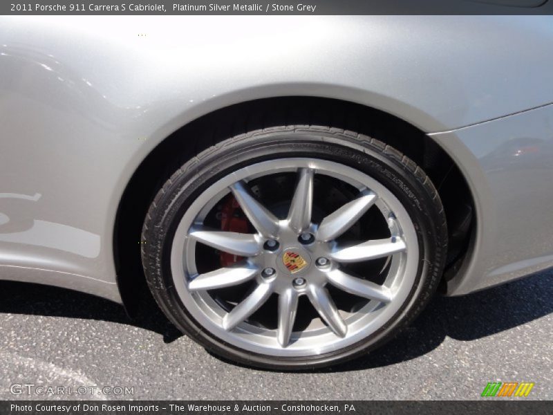 Platinum Silver Metallic / Stone Grey 2011 Porsche 911 Carrera S Cabriolet