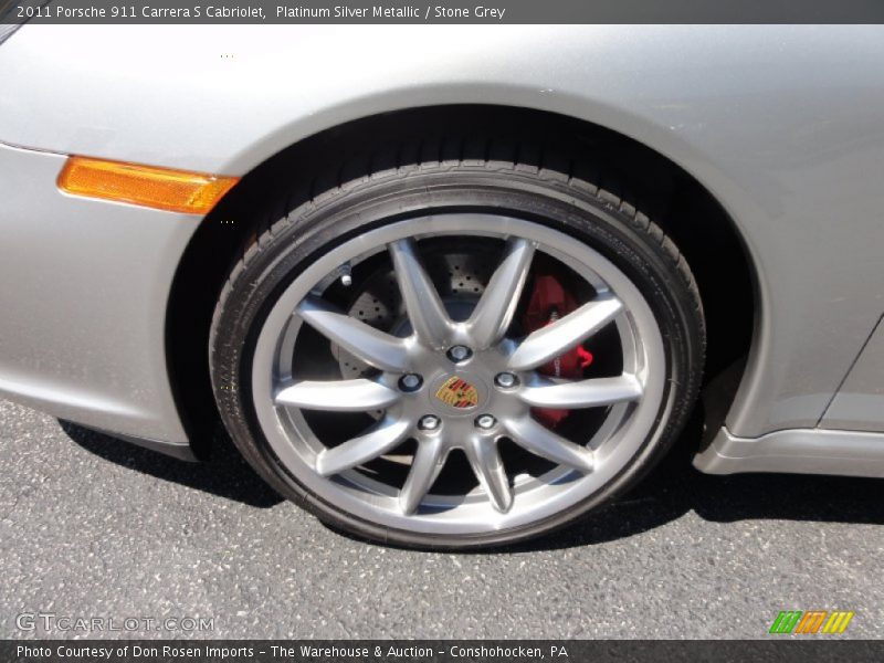 Platinum Silver Metallic / Stone Grey 2011 Porsche 911 Carrera S Cabriolet