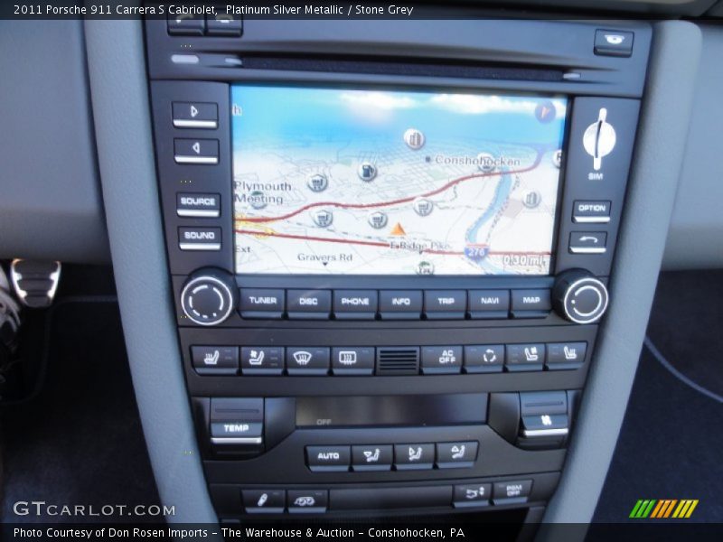 Platinum Silver Metallic / Stone Grey 2011 Porsche 911 Carrera S Cabriolet