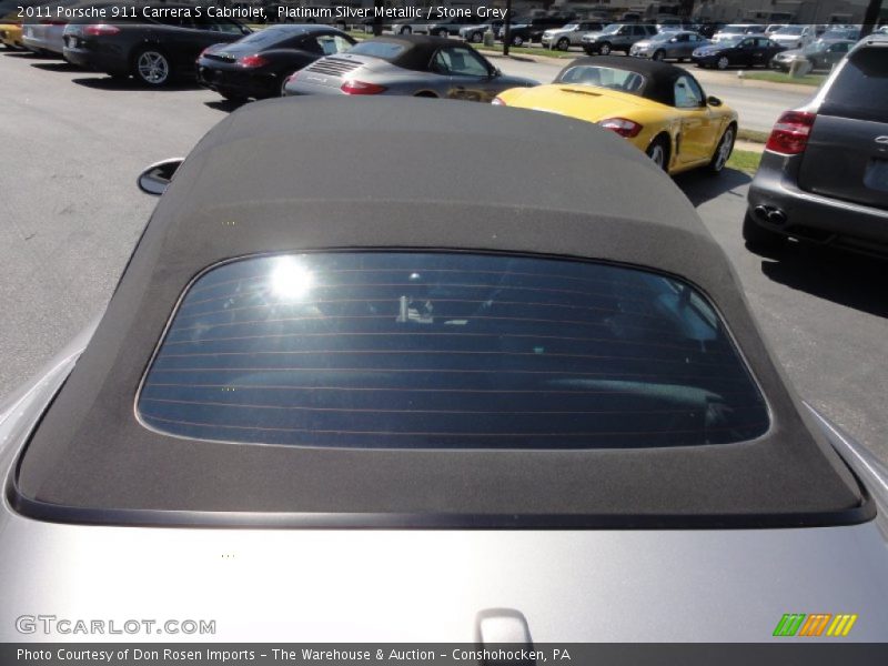 Platinum Silver Metallic / Stone Grey 2011 Porsche 911 Carrera S Cabriolet