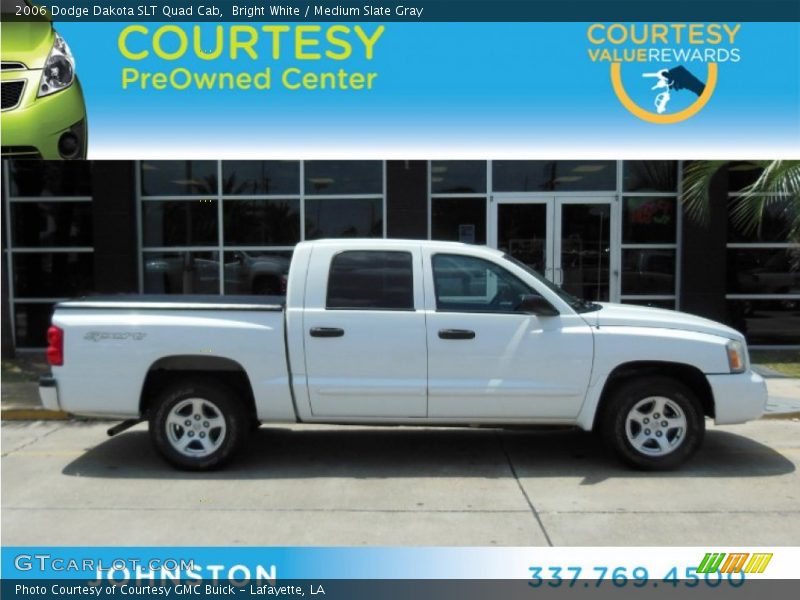 Bright White / Medium Slate Gray 2006 Dodge Dakota SLT Quad Cab