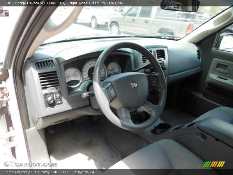 Bright White / Medium Slate Gray 2006 Dodge Dakota SLT Quad Cab