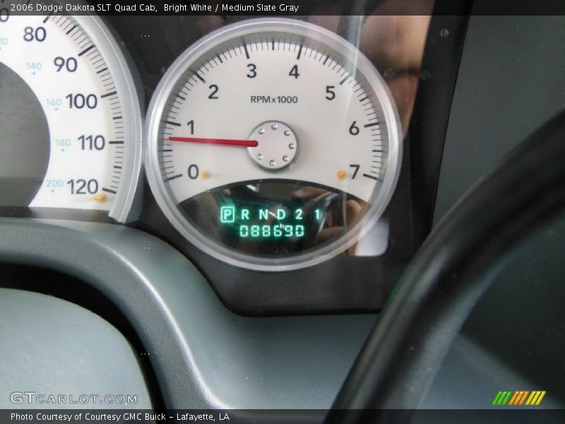 Bright White / Medium Slate Gray 2006 Dodge Dakota SLT Quad Cab