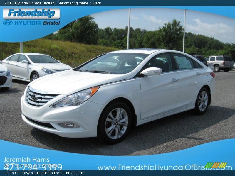 Shimmering White / Black 2013 Hyundai Sonata Limited