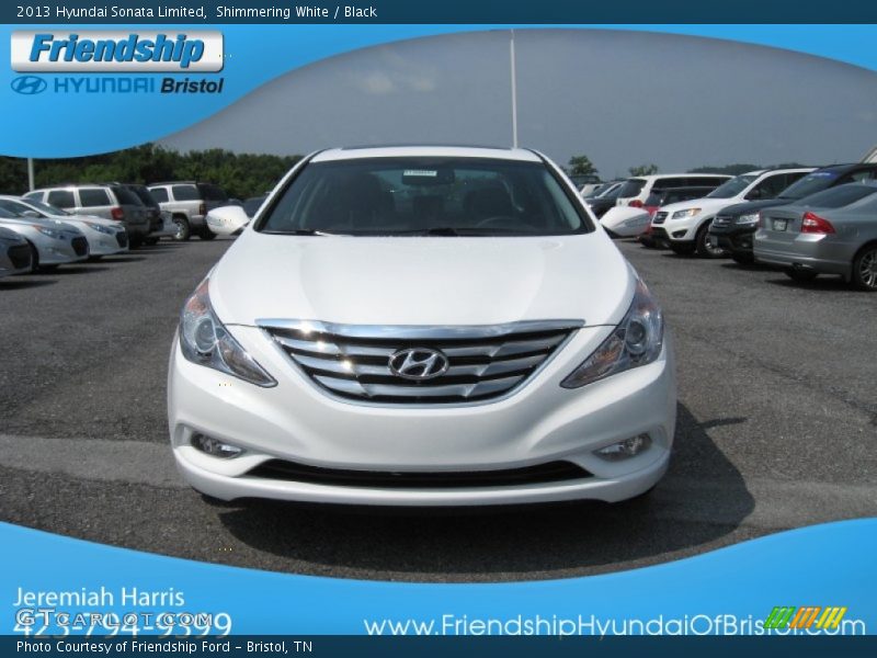 Shimmering White / Black 2013 Hyundai Sonata Limited