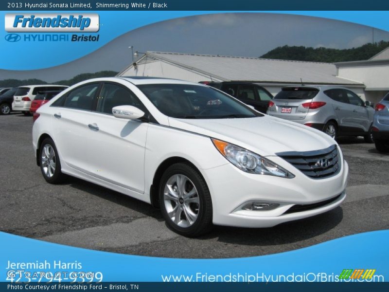 Shimmering White / Black 2013 Hyundai Sonata Limited