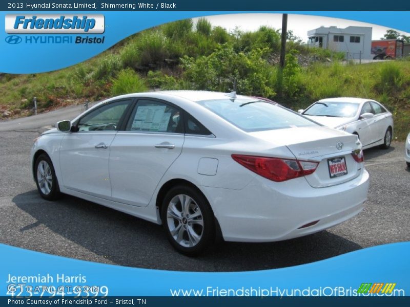 Shimmering White / Black 2013 Hyundai Sonata Limited