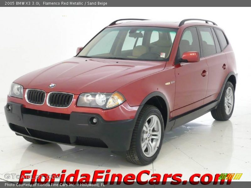 Flamenco Red Metallic / Sand Beige 2005 BMW X3 3.0i