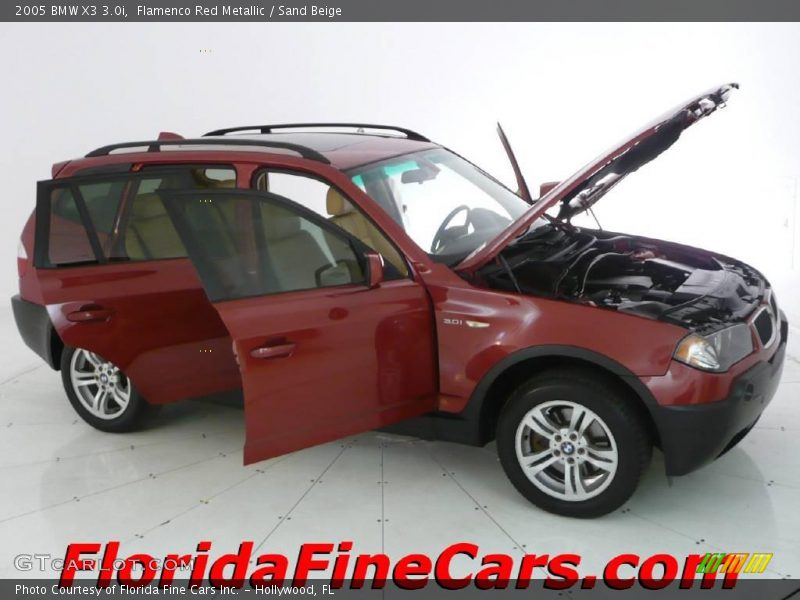 Flamenco Red Metallic / Sand Beige 2005 BMW X3 3.0i