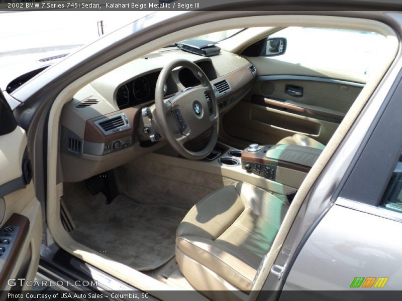Kalahari Beige Metallic / Beige III 2002 BMW 7 Series 745i Sedan