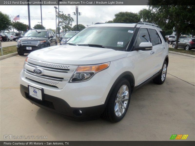 White Platinum Tri-Coat / Medium Light Stone 2013 Ford Explorer Limited EcoBoost