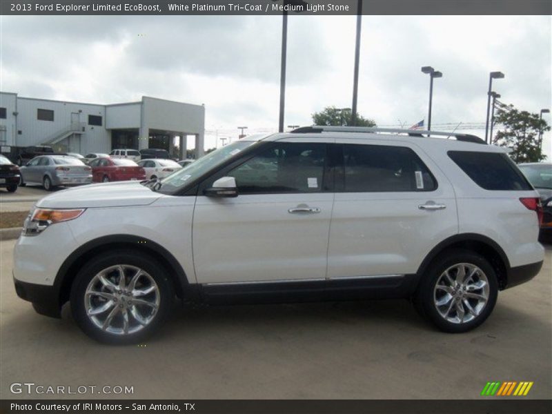 White Platinum Tri-Coat / Medium Light Stone 2013 Ford Explorer Limited EcoBoost