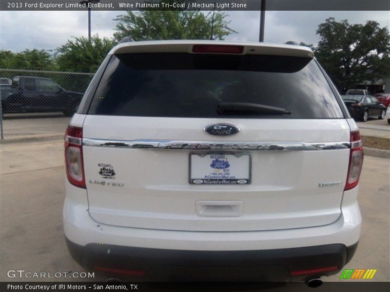 White Platinum Tri-Coat / Medium Light Stone 2013 Ford Explorer Limited EcoBoost