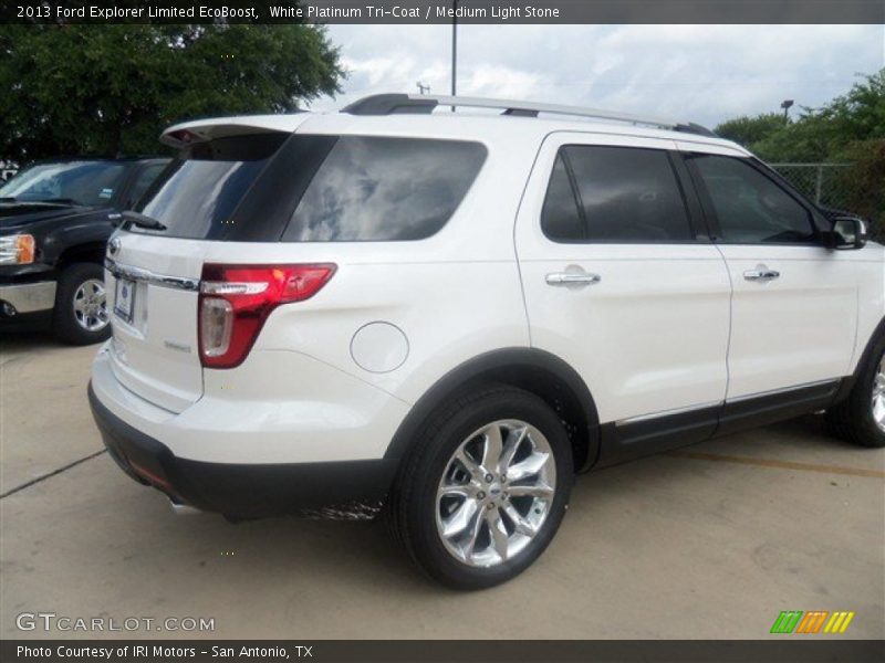 White Platinum Tri-Coat / Medium Light Stone 2013 Ford Explorer Limited EcoBoost