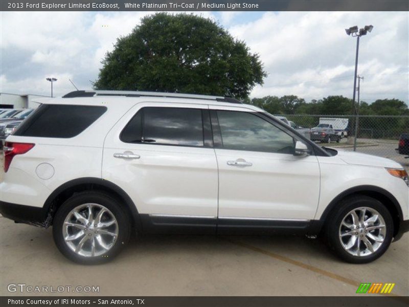 White Platinum Tri-Coat / Medium Light Stone 2013 Ford Explorer Limited EcoBoost