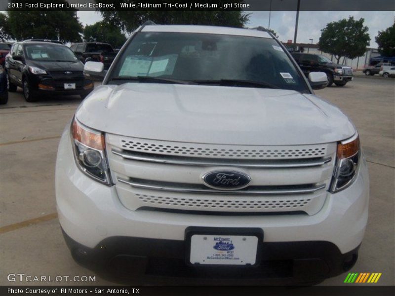 White Platinum Tri-Coat / Medium Light Stone 2013 Ford Explorer Limited EcoBoost