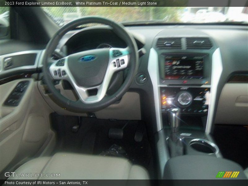 White Platinum Tri-Coat / Medium Light Stone 2013 Ford Explorer Limited EcoBoost
