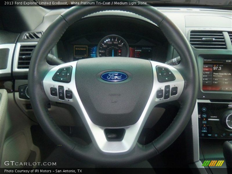 White Platinum Tri-Coat / Medium Light Stone 2013 Ford Explorer Limited EcoBoost
