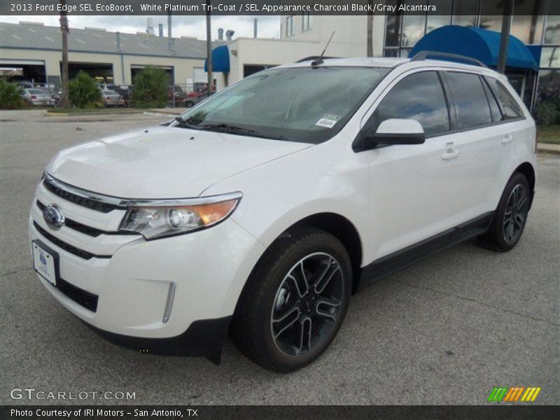 White Platinum Tri-Coat / SEL Appearance Charcoal Black/Gray Alcantara 2013 Ford Edge SEL EcoBoost