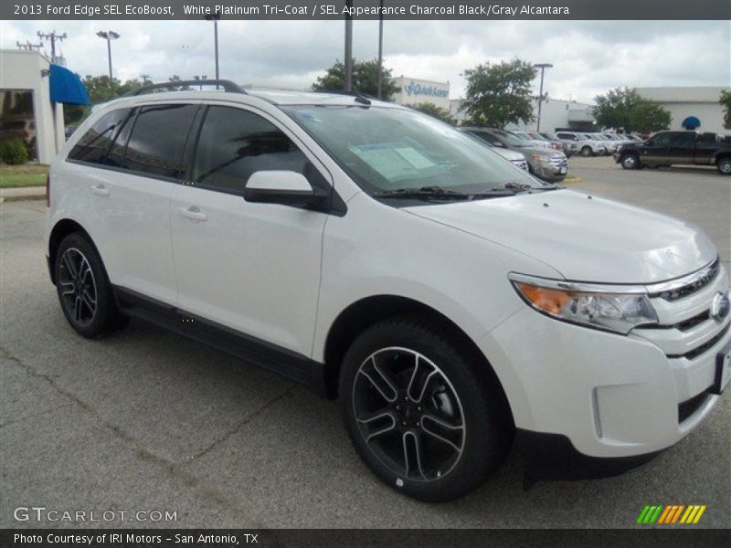 White Platinum Tri-Coat / SEL Appearance Charcoal Black/Gray Alcantara 2013 Ford Edge SEL EcoBoost