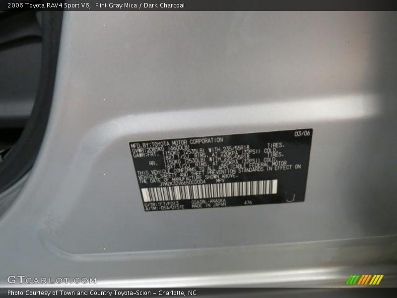 Flint Gray Mica / Dark Charcoal 2006 Toyota RAV4 Sport V6