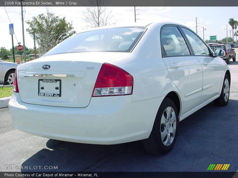 White / Gray 2008 Kia Spectra EX Sedan