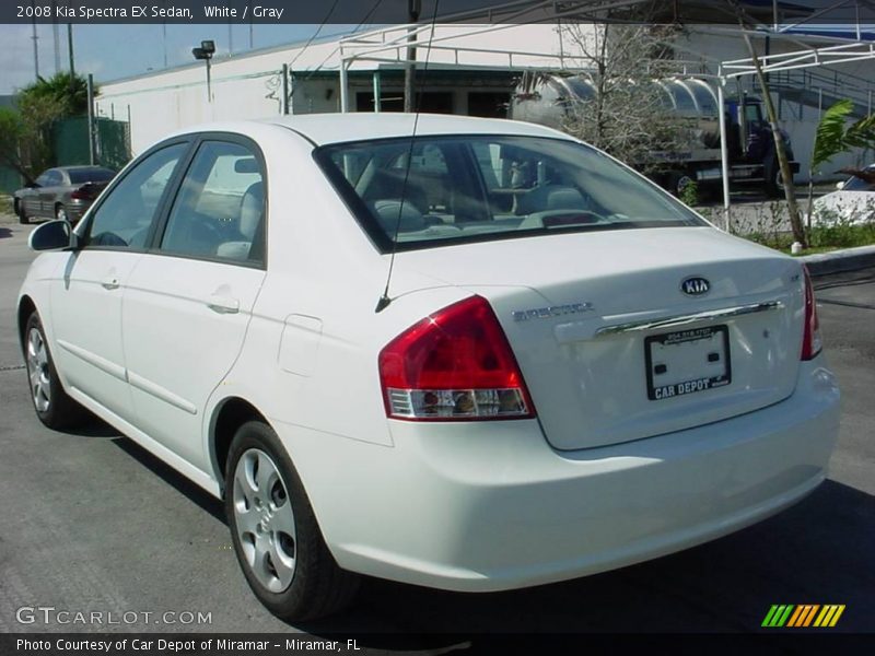 White / Gray 2008 Kia Spectra EX Sedan
