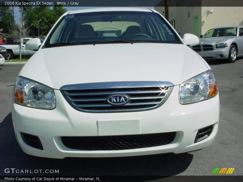 White / Gray 2008 Kia Spectra EX Sedan