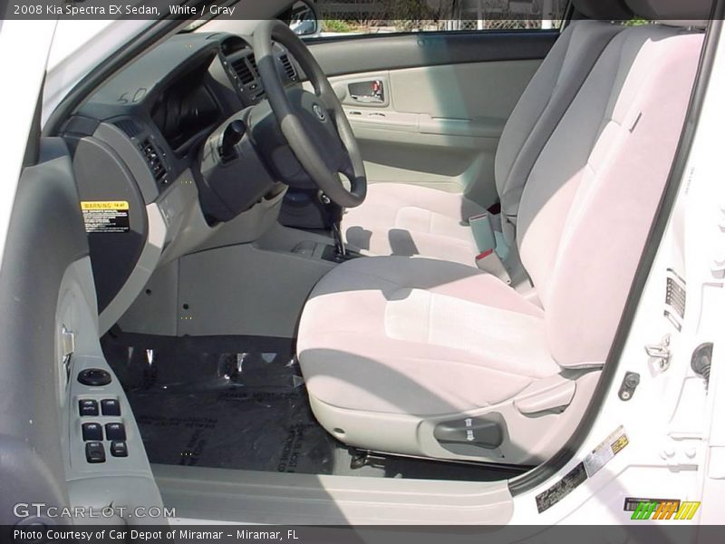 White / Gray 2008 Kia Spectra EX Sedan