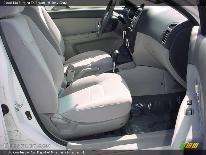 White / Gray 2008 Kia Spectra EX Sedan