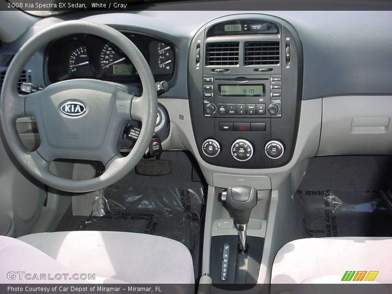 White / Gray 2008 Kia Spectra EX Sedan