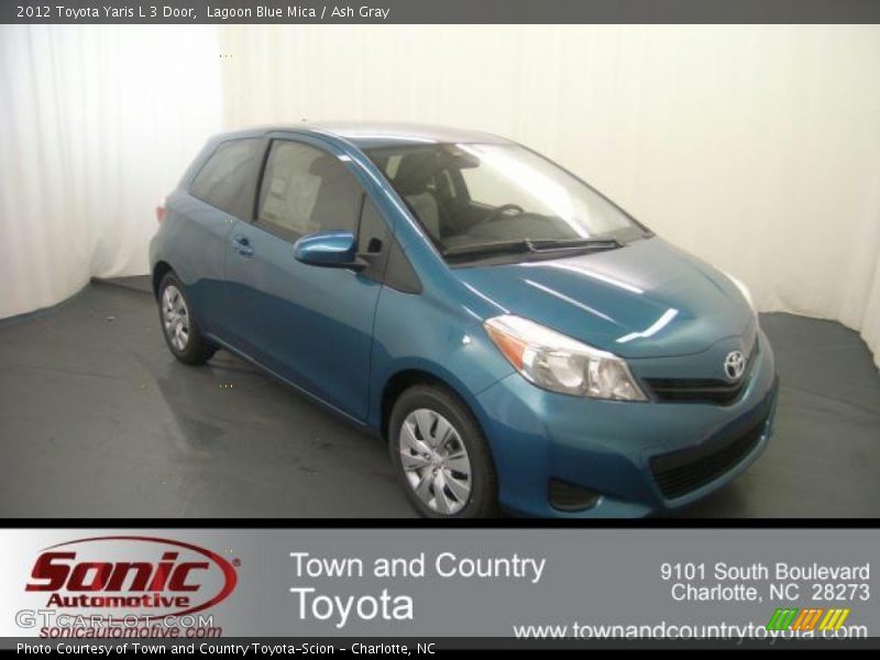 Lagoon Blue Mica / Ash Gray 2012 Toyota Yaris L 3 Door
