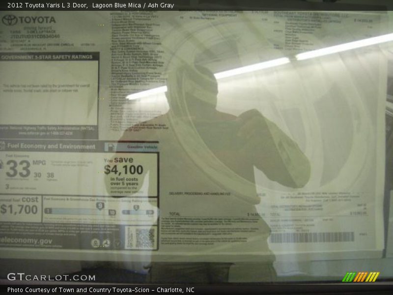 Lagoon Blue Mica / Ash Gray 2012 Toyota Yaris L 3 Door