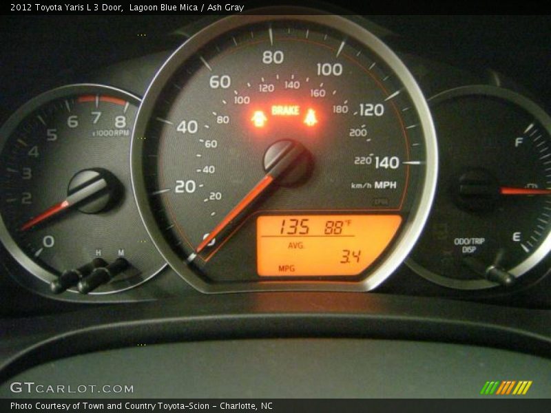 Lagoon Blue Mica / Ash Gray 2012 Toyota Yaris L 3 Door