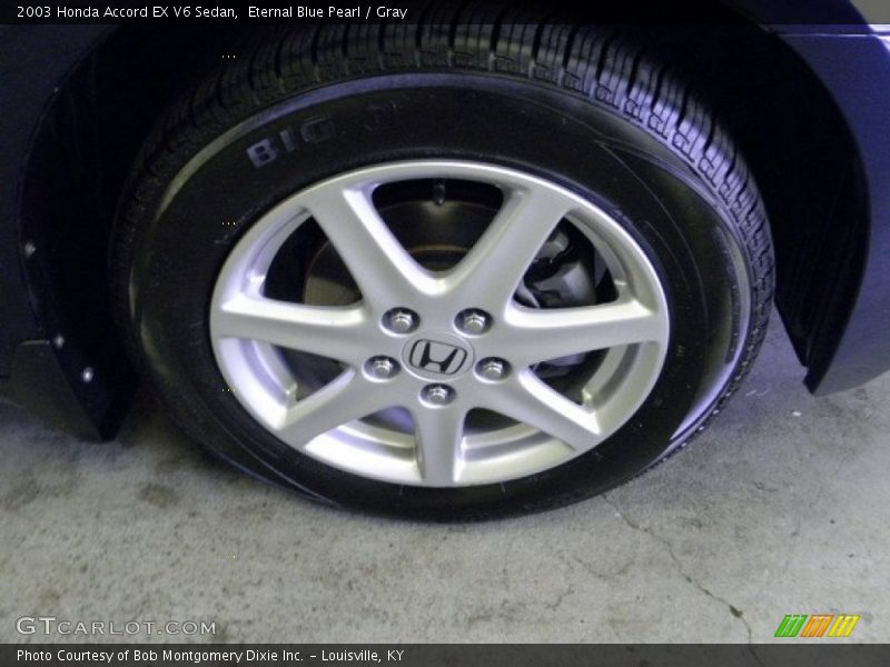 Eternal Blue Pearl / Gray 2003 Honda Accord EX V6 Sedan