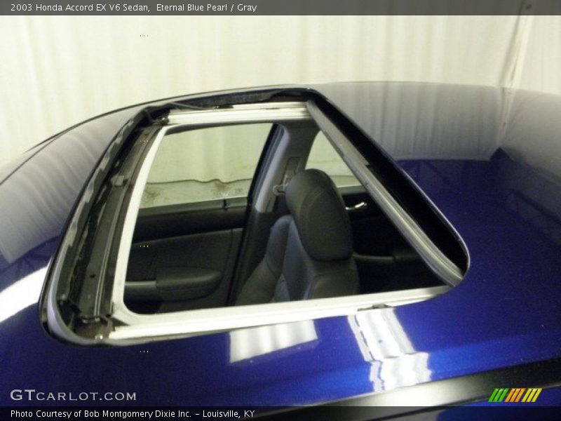 Eternal Blue Pearl / Gray 2003 Honda Accord EX V6 Sedan
